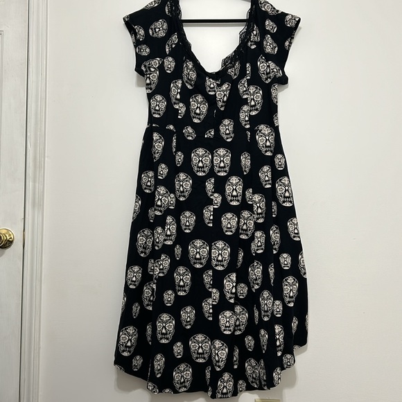 Tripp NYC Day of the Dead Dress, Size 4xl, Black And White - Picture 8 of 13